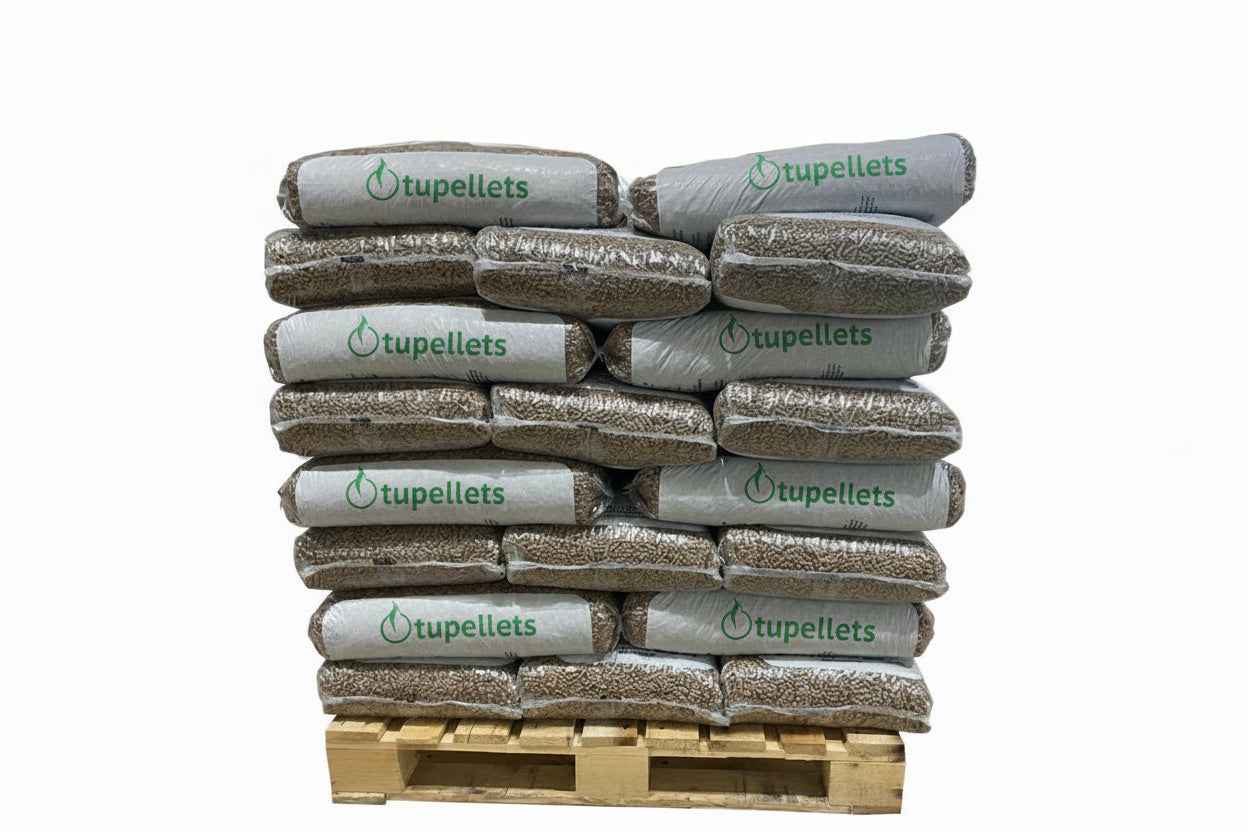 Granulés de bois Briand combustibles, 600 kg, ENplus A1, DINplus, 6 mm, sacs de granulés de chauffage naturel.