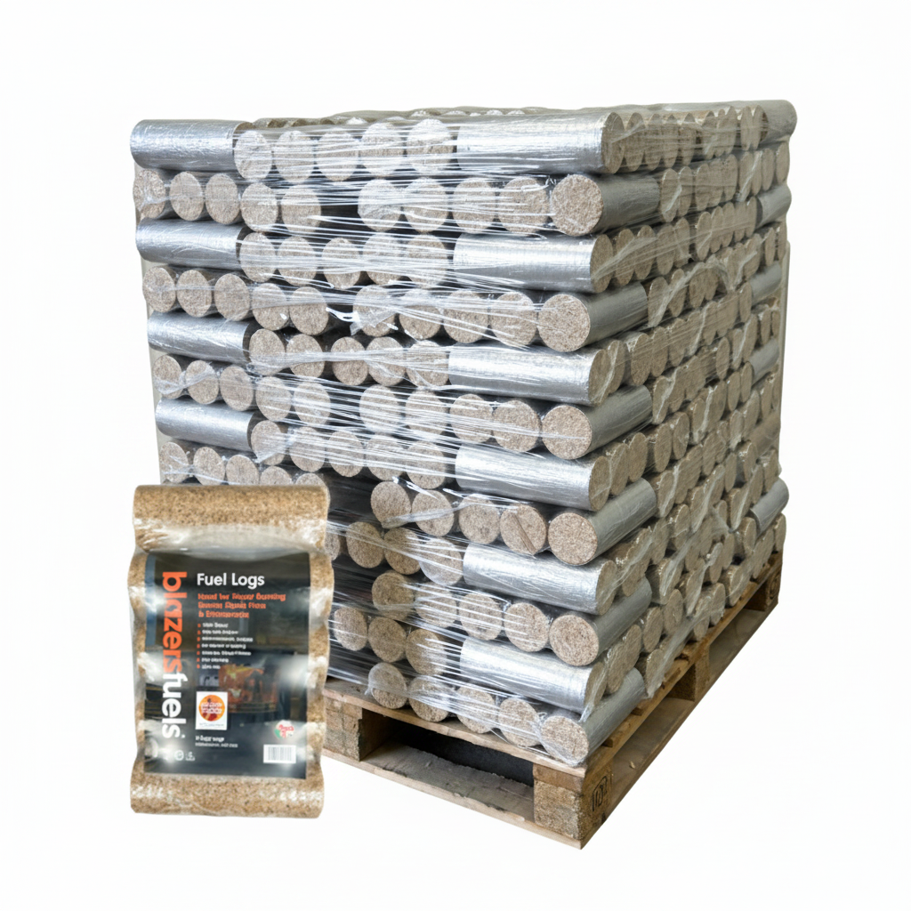 Briquettes de bois densifié Eco-Log Fuels4Less de Briand Combustibles, palette de 540 bûches FSC, pour chauffage écologique