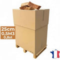 Bois de chauffage Briand Combustibles, bois de 25 cm extra sec et étuvé, lot de 0,5 m³ pour cheminée ou poêle