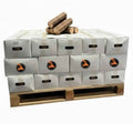 Bûches de bois calorifiques haute performance Briand combustibles, 42 cartons, bois sec et dense pour cheminée ou poêle.
