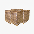 Lot de 3 palettes de bois densifié Woodstock de Briand Combustibles, bûches en bois compacté, stockage pratique et écologique.