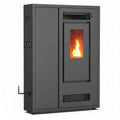 Poêle à granulés Briand combustibles Aria Black 12 kW avec Wi-Fi, design moderne, inclus kit de raccordement, classe énergétique A+
