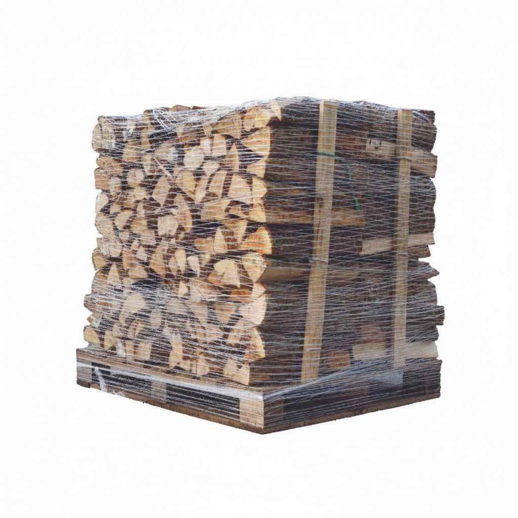 Bois de chauffage français Briand Combustibles, 50 cm, bois dur, 1,2 m³, 1,5 stères, bois de chauffage sec en palette.